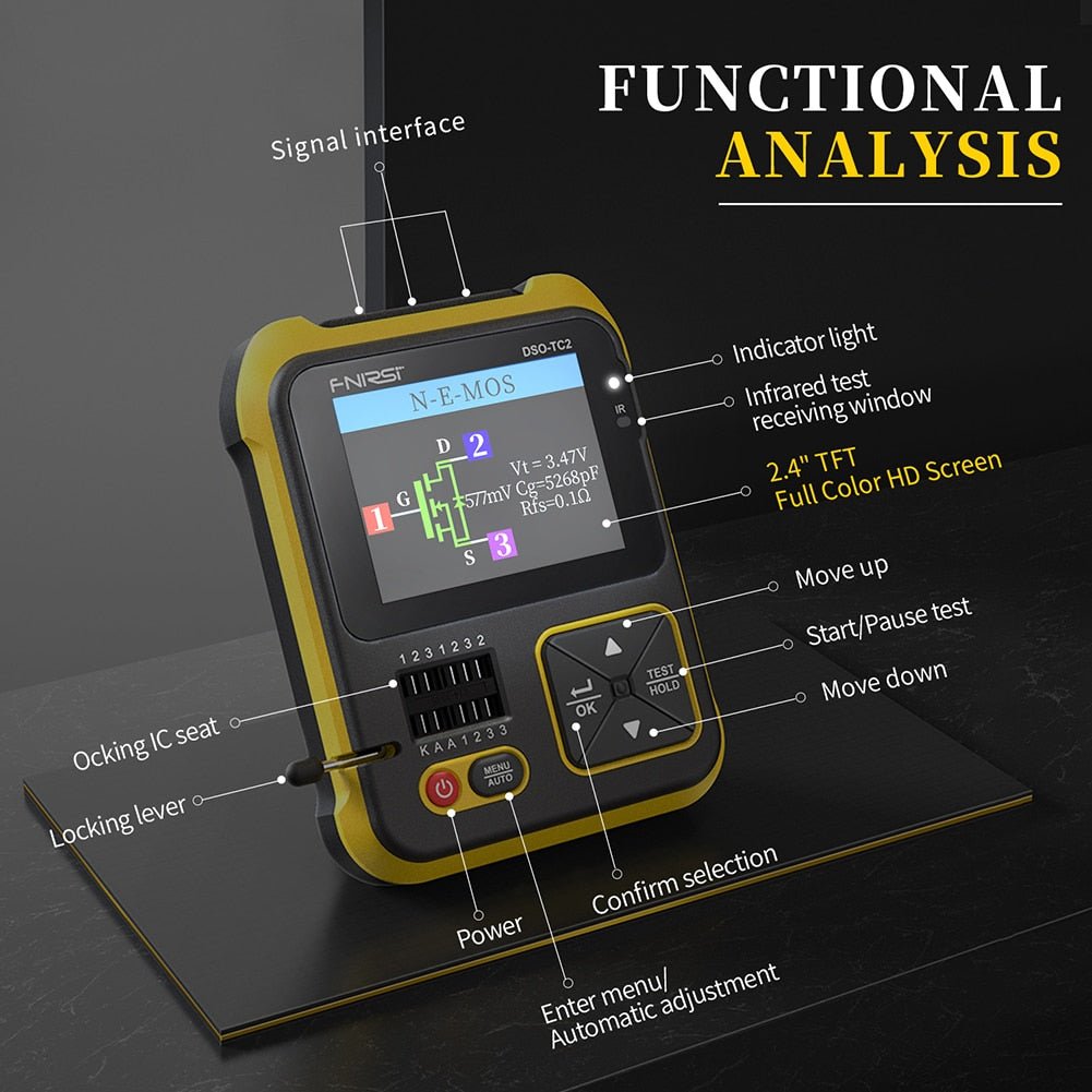 Fnirsi Handheld Digital Oscilloscope FNIRSI TC2 جهاز فحص القطع الإلكترونية و اوسلسكوب و مولد أشارة مدمج - سوق عگد النصارى