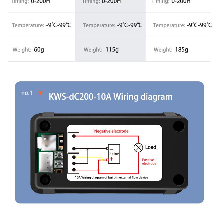 شاشة قياس ملونة 7 وظائف KWS-DC200 100A - سوق عگد النصارى