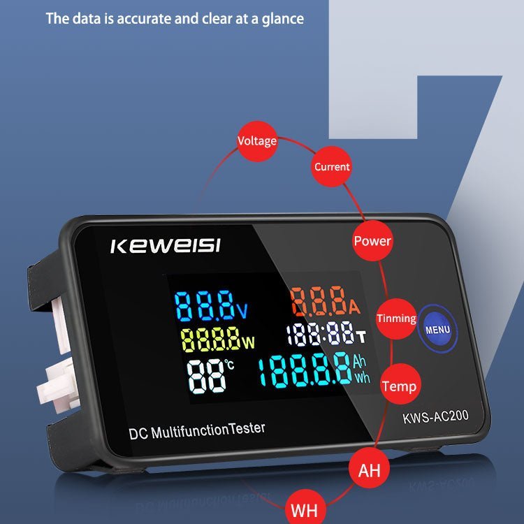 شاشة قياس ملونة 7 وظائف KWS-DC200 100A - سوق عگد النصارى