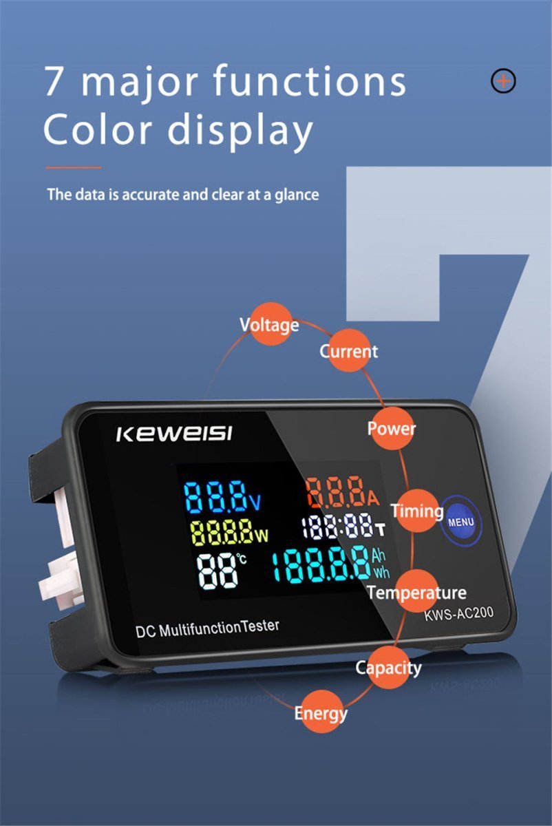 شاشة قياس ملونة 7 وظائف KWS-DC200 50A - سوق عگد النصارى